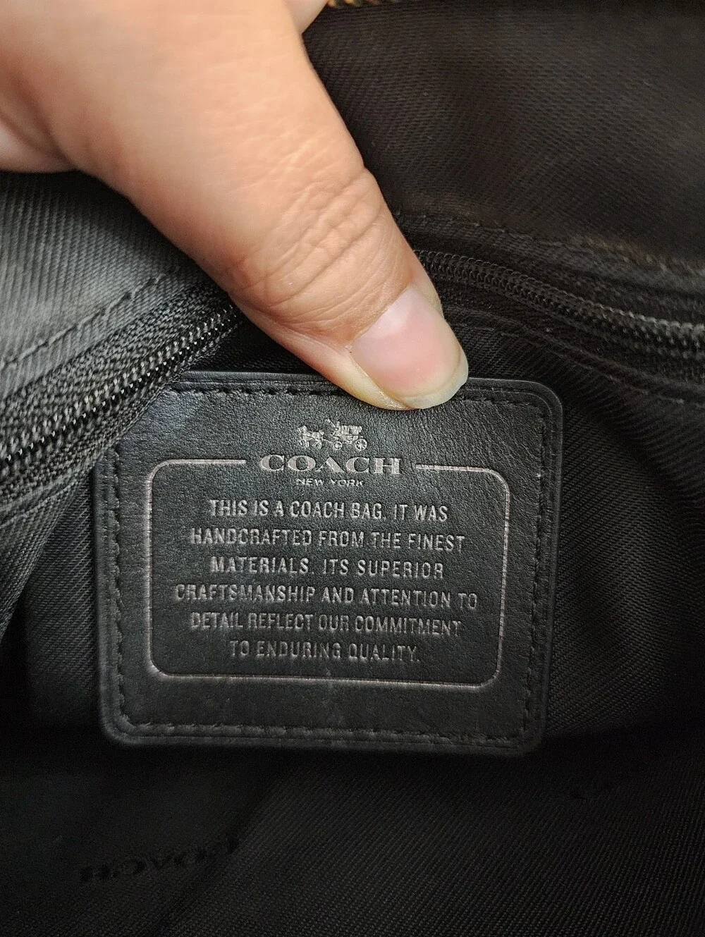 Coach Leather Clutch Crossbody - Black & Tan
